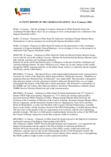 Report on the activities of the OSCE Chairman-in-Office