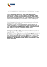 Report on the activities of the OSCE Chairman-in-Office