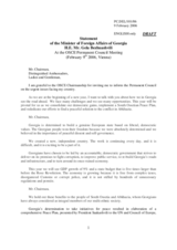 Statement of the Minister of Foreign Affairs of Georgia, Gela Bezhuashvili