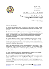 Statement by the Delegation of the United States of America in response to Gela Bezhuashvili, Foreign Minister of Georgia