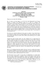 Statement by the Delegation of Armenia in response to the address by H.E. Gela Bezhuashvili, Minister of Foreign Affairs of Georgia