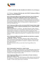 Report on the activities of the OSCE Chairman-in-Office