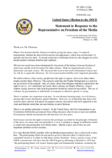 Statement by the Delegation of the United States of America in response to the Representative on Freedom of the Media