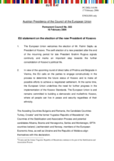 Statement by the Delegation of Austria/EU Presidency on the election of the new President of Kosovo