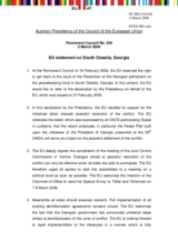 Statement by the Delegation of Austria/EU Presidency on the Resolution of the Georgian parliament regarding the peacekeeping forces in South Ossetia, Georgia