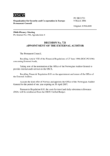 Permanent Council Decision No. 721