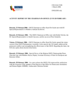 Report on the activities of the OSCE Chairman-in-Office