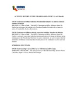 Report on the activities of the OSCE Chairman-in-Office