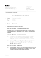 Journal of the 477th Plenary Meeting of the Forum for Security Co-operation (de)