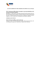 Report on the activities of the OSCE Chairman-in-Office