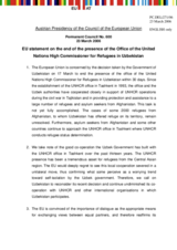 Statement by the Delegation of Austria/EU Presidency on the end of the presence of the Office of the United Nations High Commissioner for Refugees in Uzbekistan