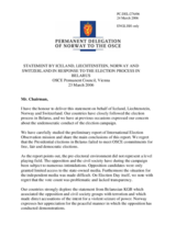 Statement by the Delegations of Iceland, Liechtenstein, Norway and Switzerland in response to the election process in Belarus