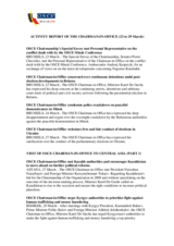 Report on the activities of the OSCE Chairman-in-Office