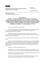 Forum for Security Co-operation Decision, subject to a silence procedure expiring on Friday, 31 March 2006, at 5 p.m.