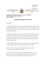 Statement by the Delegation of Canada on parliamentary elections in Ukraine, held on 26 March 2006