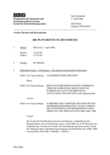 Journal of the 480th Plenary Meeting of the Forum for Security Co-operation (de)