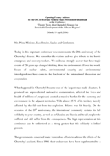 Speech by the OSCE Secretary General at the Minsk conference on the 20th anniversary of the Chernobyl nuclear disaster