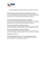 Report on the activities of the OSCE Chairman-in-Office