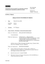 Journal of the 482nd Plenary Meeting of the Forum for Security Co-operation (fr)