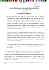 Statement by the Delegation of Austria/EU Presidency on arrests of members of the political opposition in Belarus