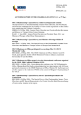 Report on the activities of the OSCE Chairman-in-Office