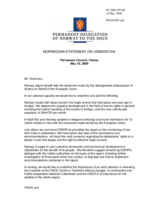 Statement by the Delegation of Norway on the situation in Uzbekistan