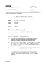 Journal of the 409th Plenary Meeting of the Forum for Security Co-operation (de)