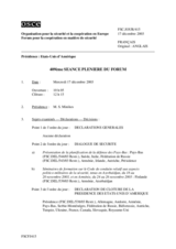 Journal of the 409th Plenary Meeting of the Forum for Security Co-operation (fr)