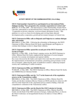 Report on the activities of the OSCE Chairman-in-Office