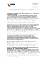 Report on the activities of the OSCE Chairman-in-Office