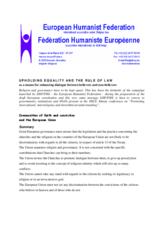 Contribution by the European Humanist Federation