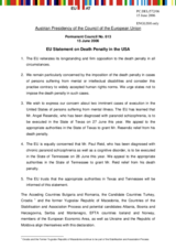 Statement by the Austrian Presidency of the Council of the European Union on Death Penalty in the USA