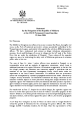 Statement by the Delegation of Moldova concerning detention of five Moldovan police officers in Tiraspol, Moldova