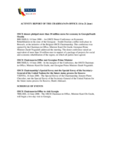 Report on the activities of the OSCE Chairman-in-Office