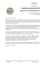 Statement by the Delegation of the United States of America on Kazakh Media Law