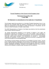 Statement by the Finnish Presidency of the Council of the European Unionon amendments to the media law in Kazakhstan
