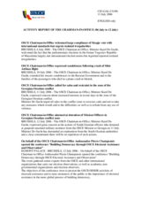 Report on the activities of the OSCE Chairman-in-Office