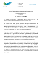 Statement by the Finnish Presidency of the Council of the European Union on the recent developments in Georgia and the closure of a checkpoint on the Georgian-Russian border