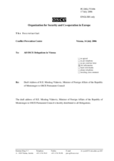 Address of Mr. Miodrag Vlahovic, Minister of Foreign Affairs of the Republic of Montenegro