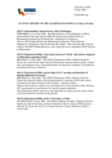 Report on the activities of the OSCE Chairman-in-Office