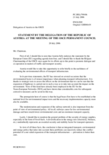 Statement by the Delegation of Austria on the Dialogue and Action on Transport - Outcome of the Fourteenth Economic Forum