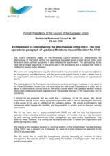 Statement by the Finnish Presidency of the Council of the European Union on strengthening the effectiveness of the OSCE - the first operational paragraph of Ljubljana Ministerial Council Decision No. 17/05