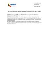 Report on the activities of the OSCE Chairman-in-Office