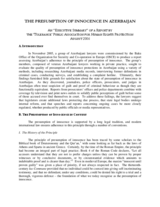 The presumption of innocence in Azerbaijan