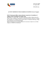 Report on the activities of the OSCE Chairman-in-Office