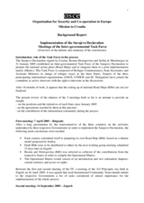 Background report on implementation of the Sarajevo Declaration Background report on implementation of the Sarajevo Declaration