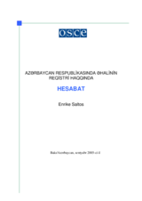 Report on the civil registry in the Republic of Azerbaijan (az)