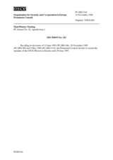 Permanent Council Decision No. 142