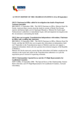 Report on the activities of the OSCE Chairman-in-Office