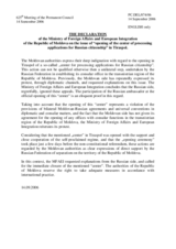 Declaration of the Ministry of Foreign Affairs and European Integration of the Republic of Moldova.